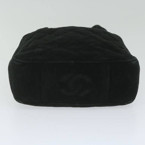 CHANEL Hand Bag Velor Black CC Auth bs10697 - Picture 5 of 16